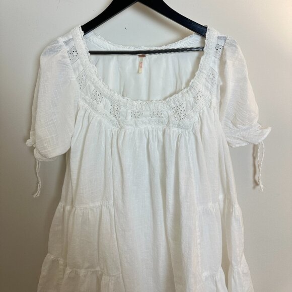 FREE PEOPLE Sandy Shores Babydoll Dress in Ivory Size Medium - Picture 6 of 14